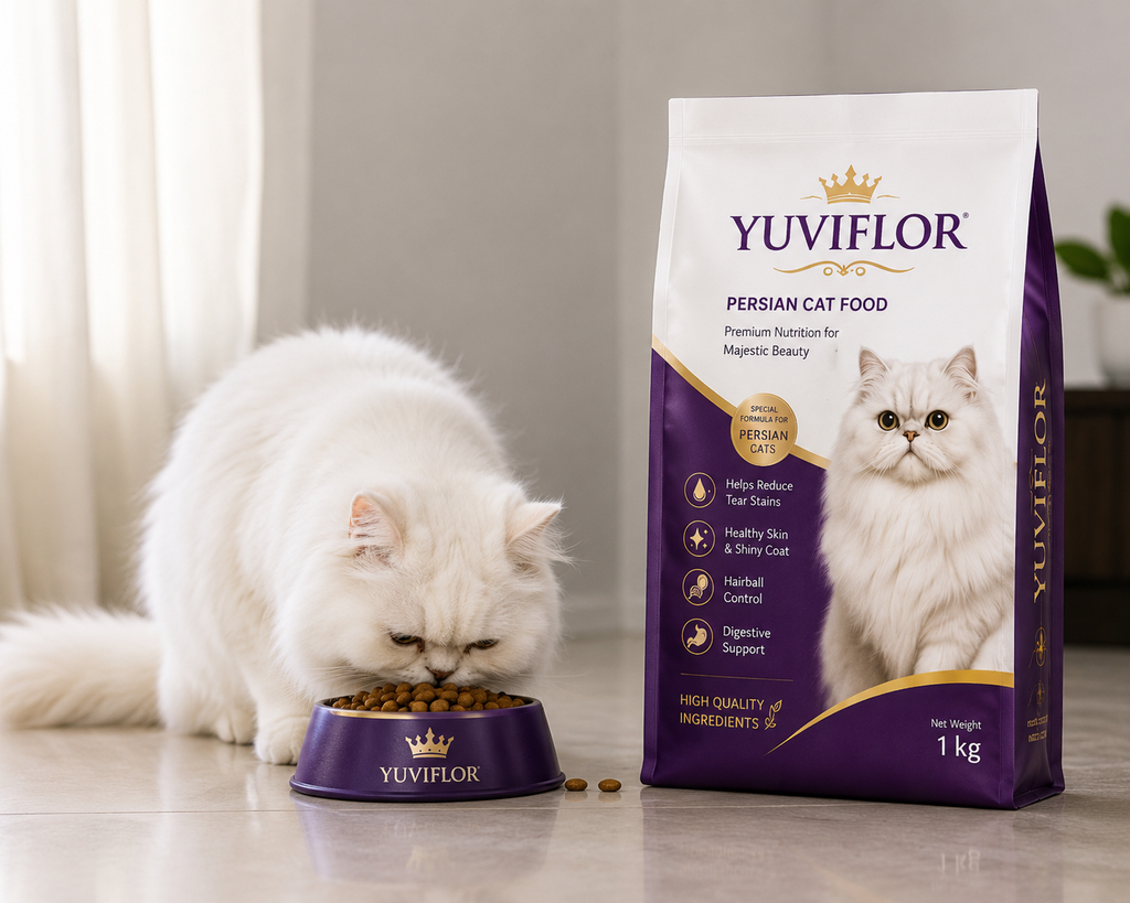 Yuviflor Premium Persian Cat Food - Vet Recommended Formula | Reduces Tear Stains & Hairball | 1kg -5kg Pack