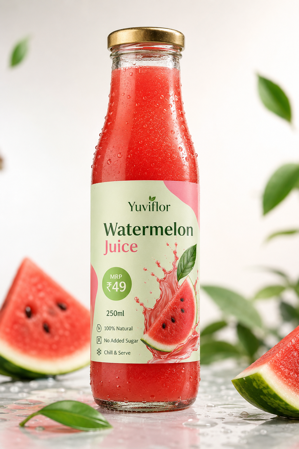 Yuviflor Watermelon Juice - 250ml MRP ₹49|500ml MRP ₹79|1ltr MRP ₹99|