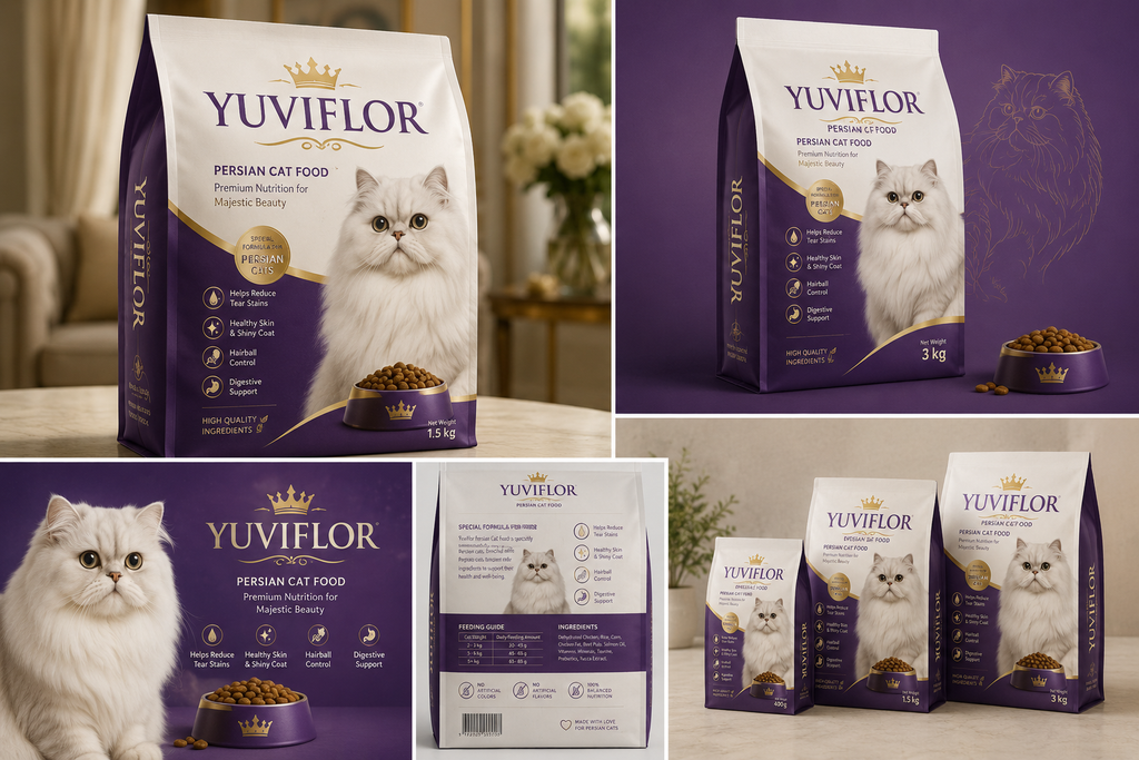 Yuviflor Premium Persian Cat Food - Vet Recommended Formula | Reduces Tear Stains & Hairball | 1kg -5kg Pack