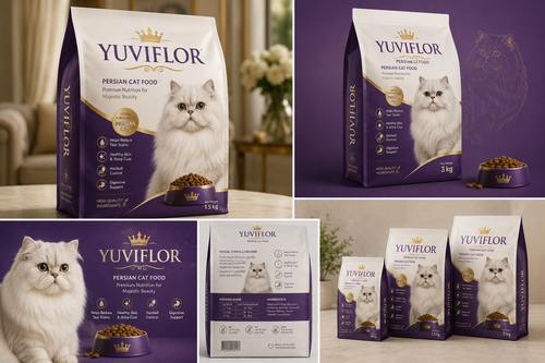 Yuviflor Premium Persian Cat Food - Vet Recommended Formula | Reduces Tear Stains & Hairball | 1kg -5kg Pack