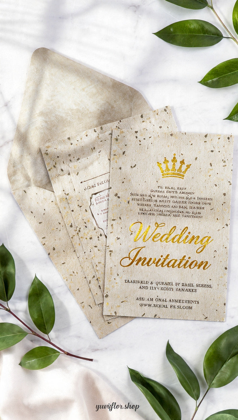 Royal Seed Card - Plantable Wedding Invitation Pack of 50